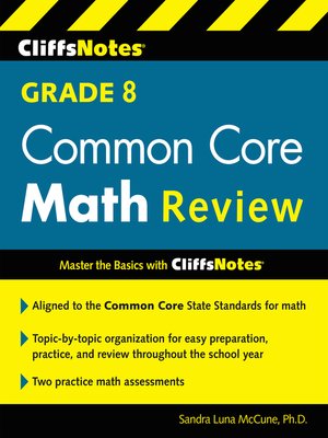 cover image of CliffsNotes Grade 8 Common Core Math Review